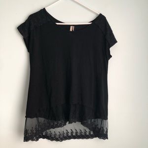 PAPER CRANE Black Lace Top
